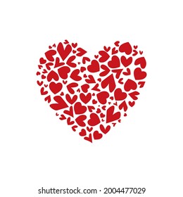 Valentines composition of the hearts. Vector illustration