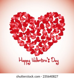 Valentines composition of the hearts. Vector illustration.