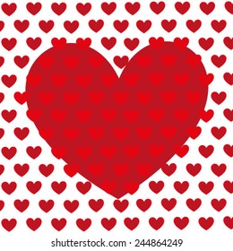 Valentines composition of the hearts. Vector illustration.