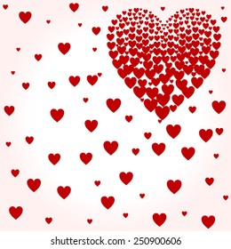 Valentines composition of the hearts. Vector illustration Eps8.