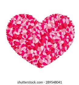 Valentines composition of the hearts. Vector illustration.