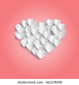 Valentines composition of the hearts. Vector illustration