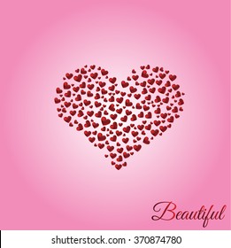 Valentines composition of the hearts. Vector illustration.