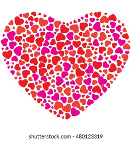 valentines composition of the hearts. vector illustration, heart fill in hearts.