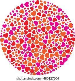 valentines composition of the hearts. vector illustration, hearts fill in circle