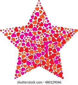 valentines composition of the hearts. vector illustration, heart fill in hearts.