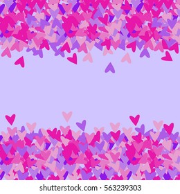 Valentines composition of the hearts. Vector illustration.