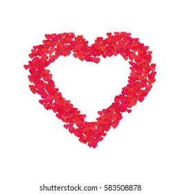 Valentines composition of the hearts. Vector illustration.