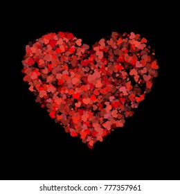 Valentines composition of the hearts. Vector illustration.