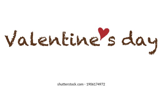 Valentine's concept. Valentine text for web, banner, card and graphic design. Vector illustration.