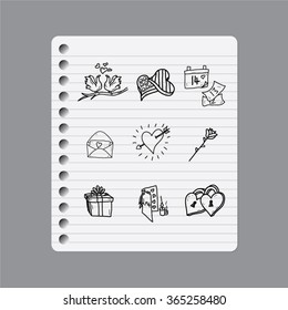 Valentines couple love vector doodle hand drawn design