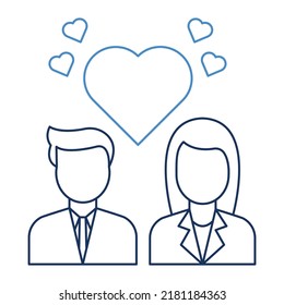 Valentines Couple Vector icon which is suitable for commercial work and easily modify or edit it

