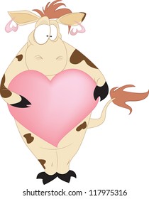 Valentine's cow, vector illustration