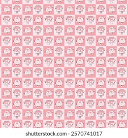 VALENTINE'S CUTE CHESSBOARD PINK PATTERN 2