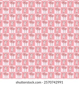 VALENTINE'S CUTE CHESSBOARD PINK PATTERN 5