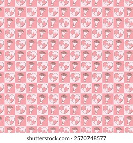 VALENTINE'S CUTE CHESSBOARD PINK PATTERN 13