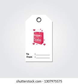 valentine's cute ready-to-use gift tags. Set of 1 printable hand drawn holiday label in white and red Vector seasonal badge design 