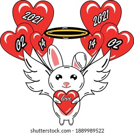 La cita de San Valentín con un romance de conejo es perfecta para hacer un guisante, pancarta o afiche en el Día de San Valentín.