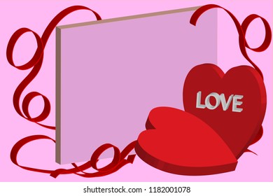 Valentine's Day 3d illustration, heart, love