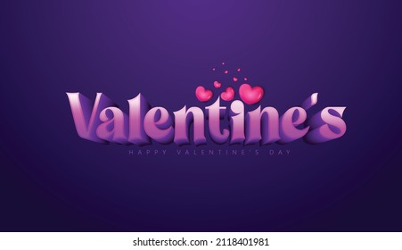 Valentine's day, 3d red and pink  hearts, love time, romantic background, creative banner, web poster, greeting cards. Vector illustration