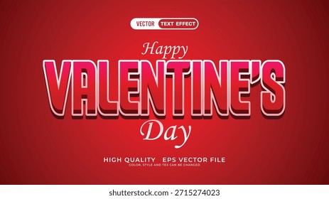 Efecto de texto de estilo 3D de San Valentín