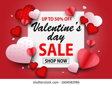 Valentine's day up to 50% off , use for your business with celebration , Red hearts for sale