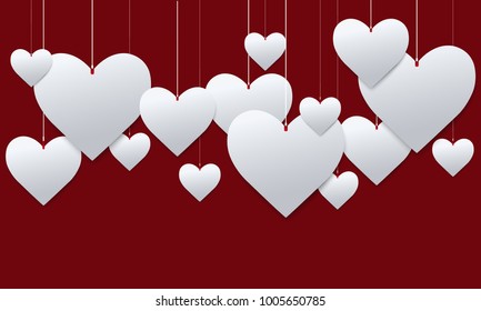 Valentine's day. Abstract background with cut paper heart. Vector illustration