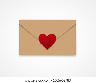 Valentine's day. Abstract background with cut paper heart. Vector illustration. Love letter.