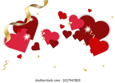 Valentines day  abstract background with cut heart. Sale background with heart pattern. Vector illustration. Wallpaper, flyers, invitation, posters, brochure, banners.Valentine's day.