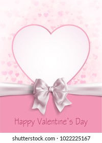Valentine's day abstract background with cut paper heart. Vector illustration