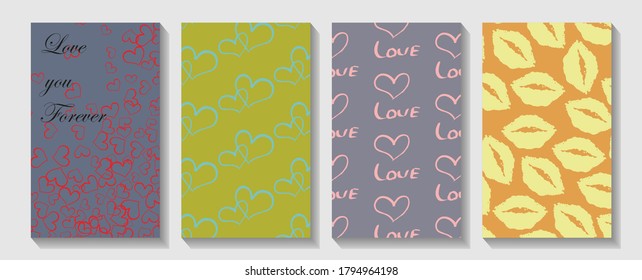 Valentine's day abstract background with cut paper heart. Modern cover design. Valentin`s Day card with hearts