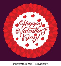 Valentine's day abstract background with cut paper heart. Vector illustration