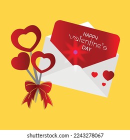 Valentine's day abstract background with cut paper heart. Vector illustration