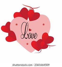 Valentine's day abstract background with cut paper heart. Vector illustration