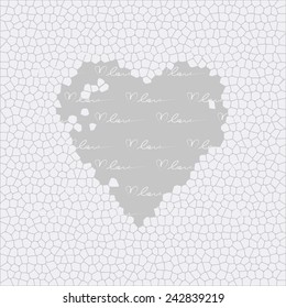 Valentine's day abstract background with cut heart. Vector illustration