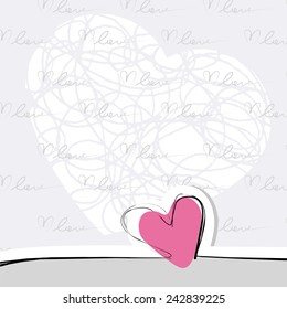 Valentine's day abstract background with cut heart. Vector illustration