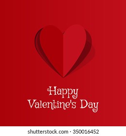 Valentine's day abstract background with cut paper heart.