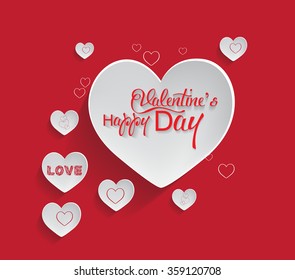 Valentine's day abstract background with cut paper heart