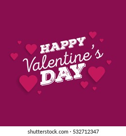 Valentine's day abstract background with cut paper heart. Vector illustration.