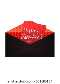 Valentine's day abstract background with cut paper heart. Vector illustration