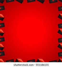 Valentine's day abstract background with cut paper heart. Vector illustration