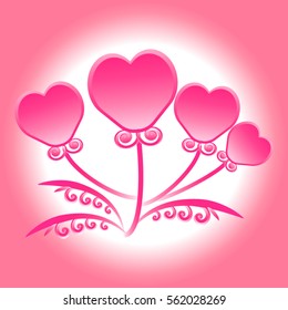 Valentine's day abstract background with cut paper heart. Vector illustration