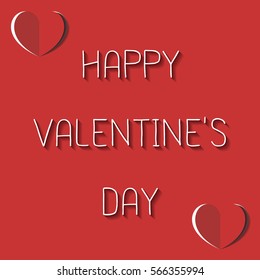 Valentine's day abstract background with cut paper heart. Vector illustration