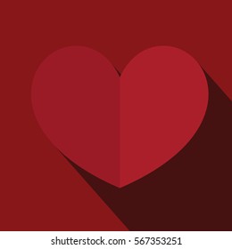 Valentine's day abstract background with cut paper heart. Vector illustration