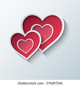 Valentine's Day abstract background with cut paper heart
