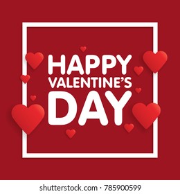 Valentine's day abstract background with cut paper heart. Vector illustration.