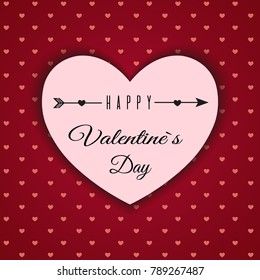 Valentine's day abstract background with cut paper heart. Vector. Illustration