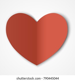 Valentine's day abstract background with cut paper heart. Vector. Illustration