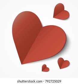 Valentine's day. Abstract background with cut paper heart. Vector illustration