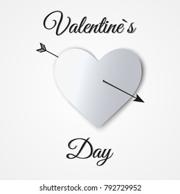 Valentine's day. Abstract background with cut paper heart. Vector illustration